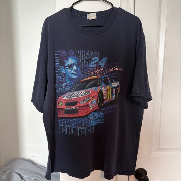 Vintage‎ Jeff Gordon NASCAR Racing 24 DuPont Motorsports T-Shirt 2XL Chase - Picture 2 of 10